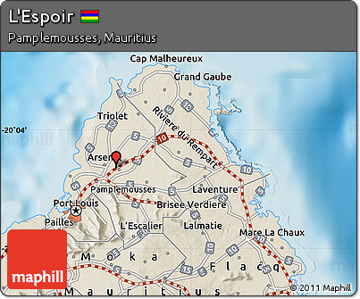 Shaded Relief Map of L'Espoir