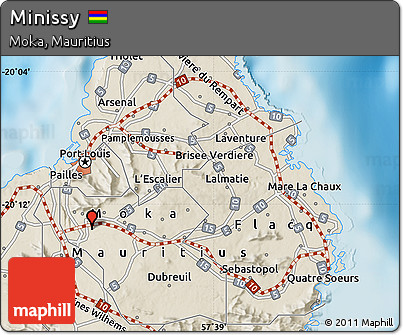 Shaded Relief Map of Minissy