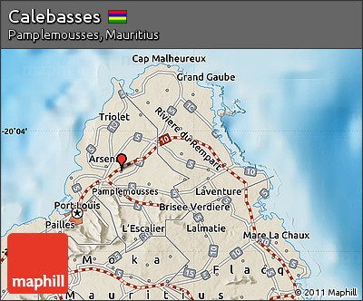 Shaded Relief Map of Calebasses