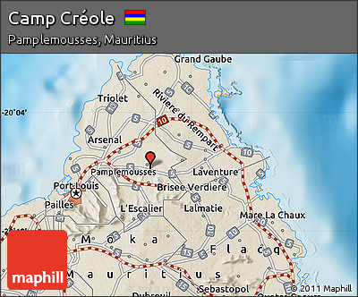 Shaded Relief Map of Camp Créole