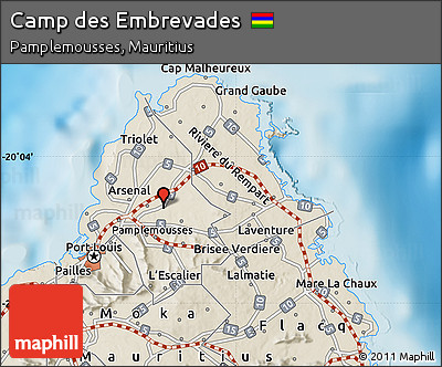 Shaded Relief Map of Camp Des Embrevades