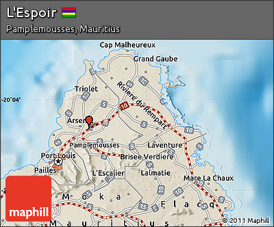 Shaded Relief Map of L'Espoir