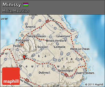 Shaded Relief Map of Minissy