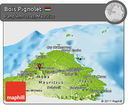 Physical Panoramic Map of Bois Pignolet