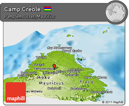 Physical Panoramic Map of Camp Créole