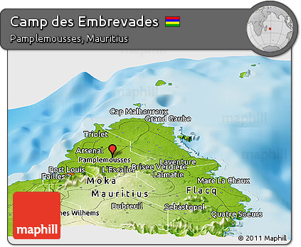 Physical Panoramic Map of Camp Des Embrevades