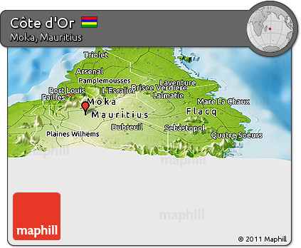 Physical Panoramic Map of Côte D'Or