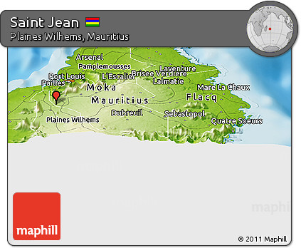 Physical Panoramic Map of Saint Jean