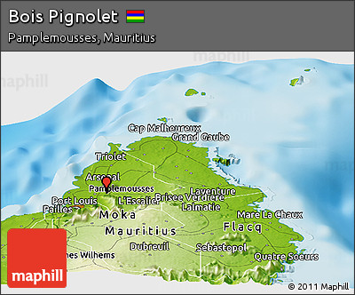 Physical Panoramic Map of Bois Pignolet