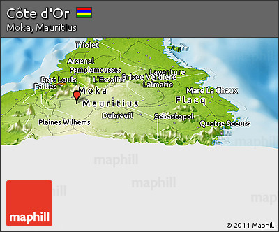 Physical Panoramic Map of Côte D'Or