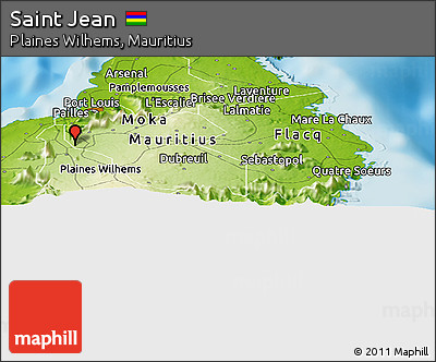 Physical Panoramic Map of Saint Jean