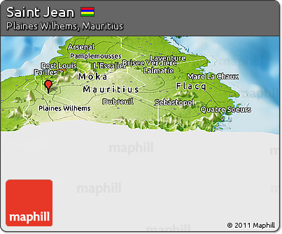 Physical Panoramic Map of Saint Jean