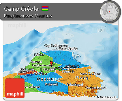 Political Panoramic Map of Camp Créole