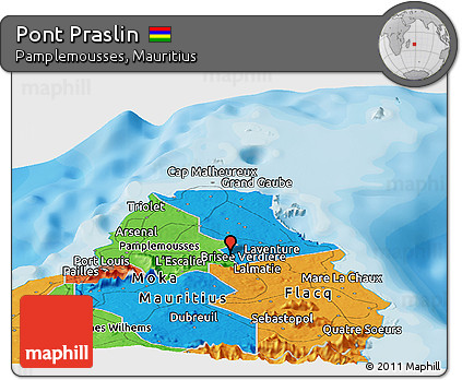 Political Panoramic Map of Pont Praslin