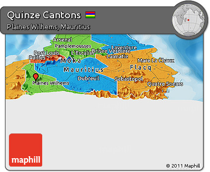 Political Panoramic Map of Quinze Cantons