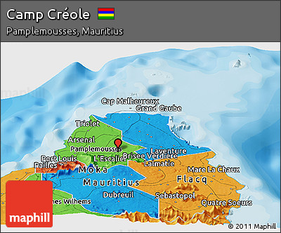 Political Panoramic Map of Camp Créole