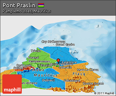 Political Panoramic Map of Pont Praslin