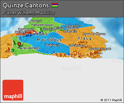 Political Panoramic Map of Quinze Cantons