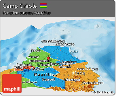 Political Panoramic Map of Camp Créole