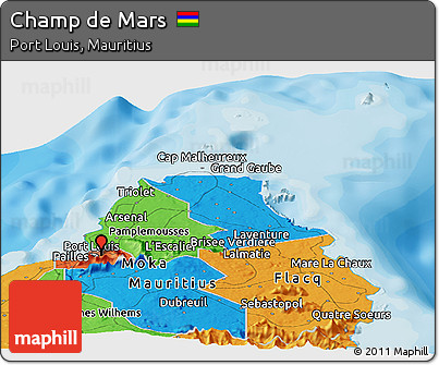 Political Panoramic Map of Champ De Mars