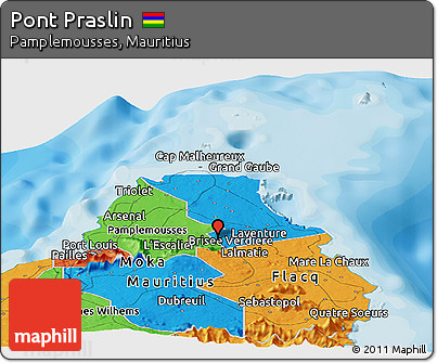 Political Panoramic Map of Pont Praslin