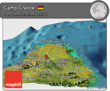 Satellite Panoramic Map of Camp Créole