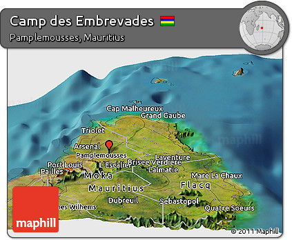Satellite Panoramic Map of Camp Des Embrevades