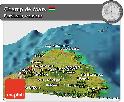 Satellite Panoramic Map of Champ De Mars