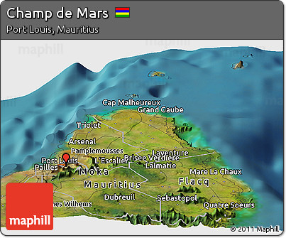 Satellite Panoramic Map of Champ De Mars