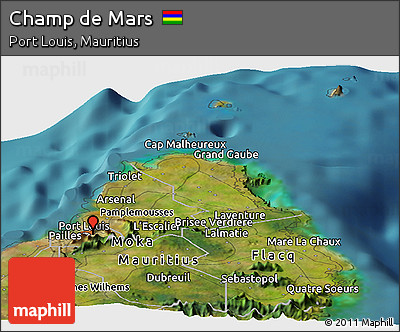Satellite Panoramic Map of Champ De Mars