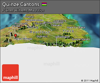 Satellite Panoramic Map of Quinze Cantons