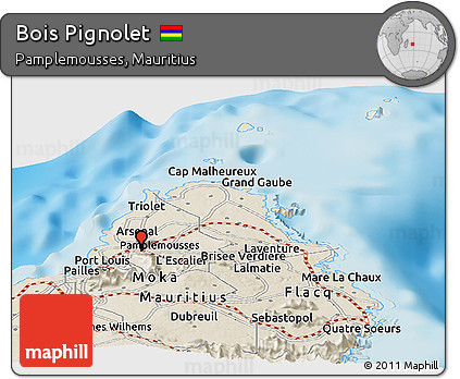 Shaded Relief Panoramic Map of Bois Pignolet