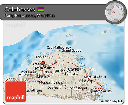 Shaded Relief Panoramic Map of Calebasses