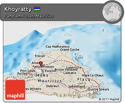 Shaded Relief Panoramic Map of Khoyratty