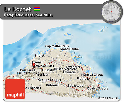 Shaded Relief Panoramic Map of Le Hochet