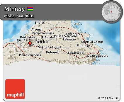 Shaded Relief Panoramic Map of Minissy