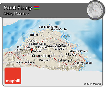 Shaded Relief Panoramic Map of Mont Fleury