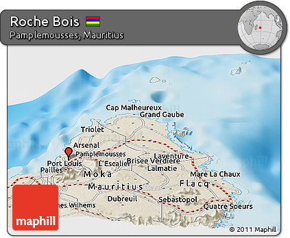 Shaded Relief Panoramic Map of Roche Bois