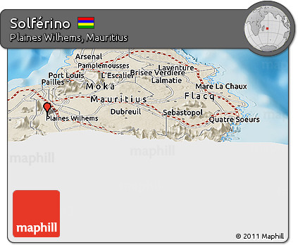 Shaded Relief Panoramic Map of Solférino