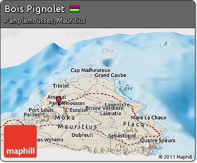 Shaded Relief Panoramic Map of Bois Pignolet