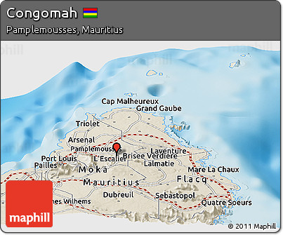 Shaded Relief Panoramic Map of Congomah