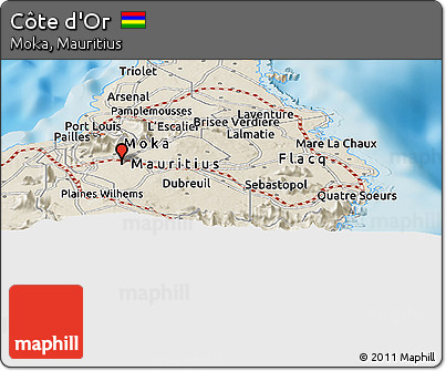 Shaded Relief Panoramic Map of Côte D'Or