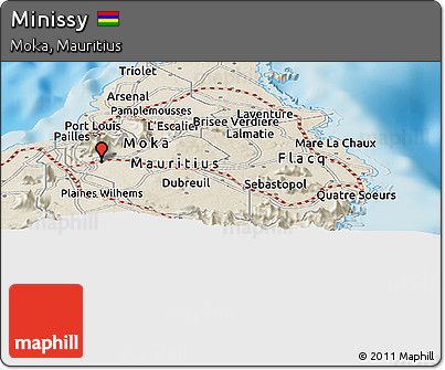 Shaded Relief Panoramic Map of Minissy
