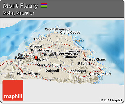Shaded Relief Panoramic Map of Mont Fleury