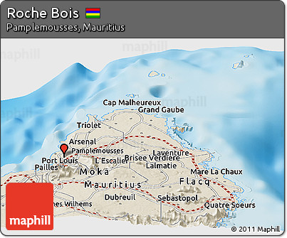 Shaded Relief Panoramic Map of Roche Bois