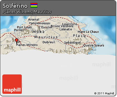 Shaded Relief Panoramic Map of Solférino