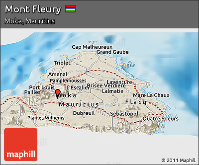 Shaded Relief Panoramic Map of Mont Fleury