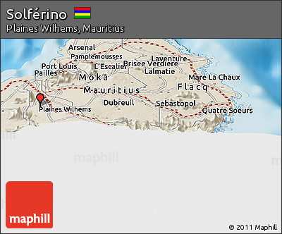 Shaded Relief Panoramic Map of Solférino