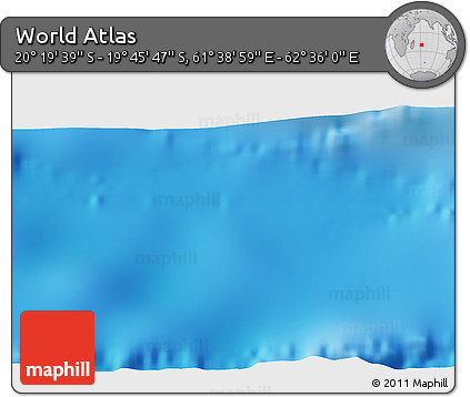 Physical 3D Map of the Area around 20° 2' 43" S, 62° 7' 30" E