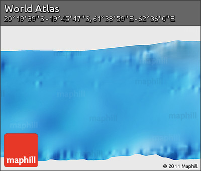 Physical 3D Map of the Area around 20° 2' 43" S, 62° 7' 30" E
